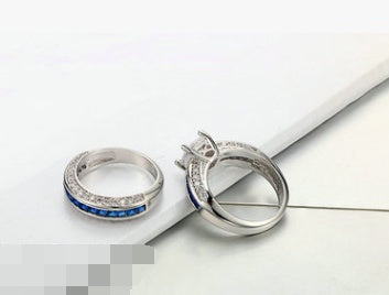 Womens Zircon Square Ring Platinum Plated Durable Geometric Fashion Elegant Anniversary Promise Ring For Everyday Wear