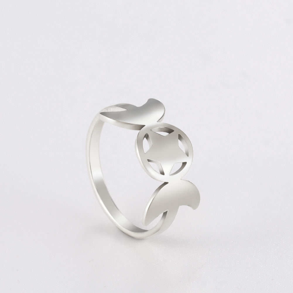Geometric Stainless Steel Ring For Women European Design