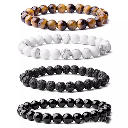 Adjustable Yoga Bracelet With Crystal Accents Stretch Rope