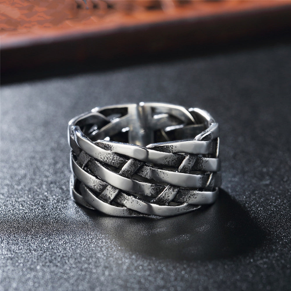 Personalized Retro Woven Extra Wide Ring