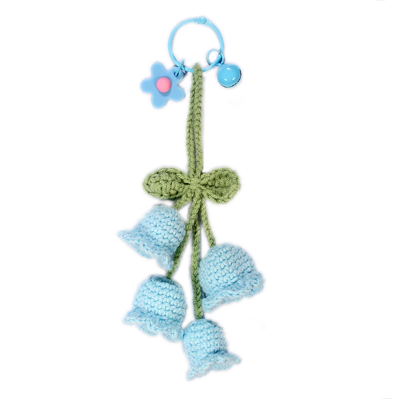 Handmade Crochet Lily Of The Valley Keychain Woolen Flower Accessory For Keys Bags And Home Decor Gift For Everyday Use