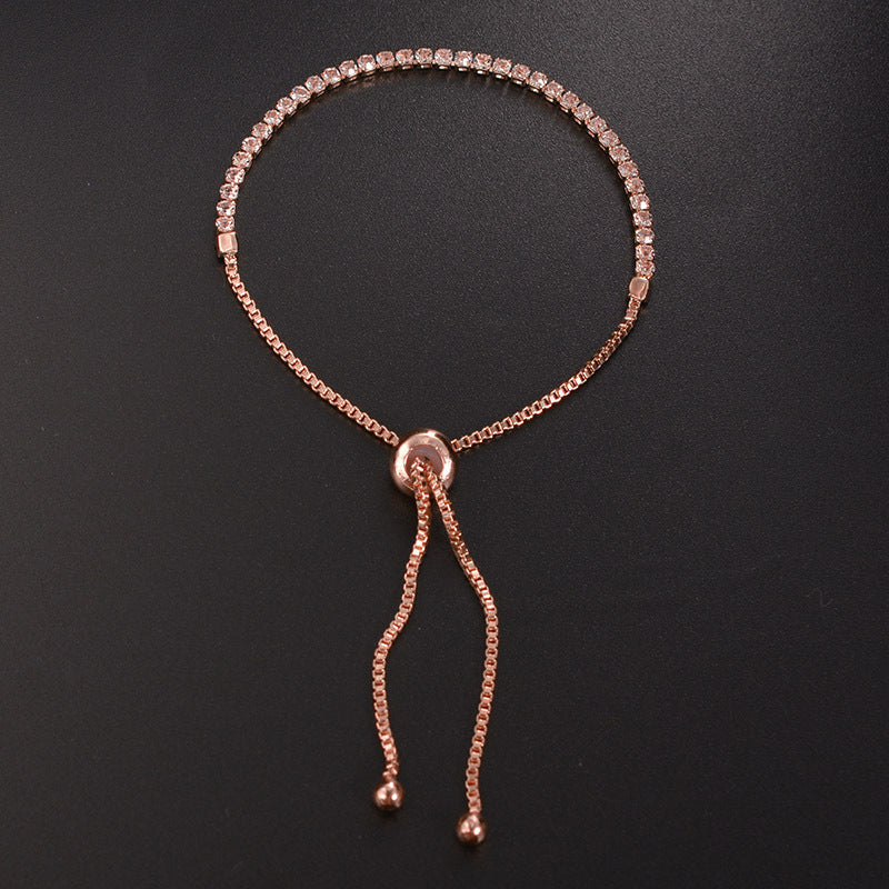 Womens Crystal Bracelet Adjustable Geometric Electroplated Alloy Inlay Gems Jewelry Gifts Europe America Gifts