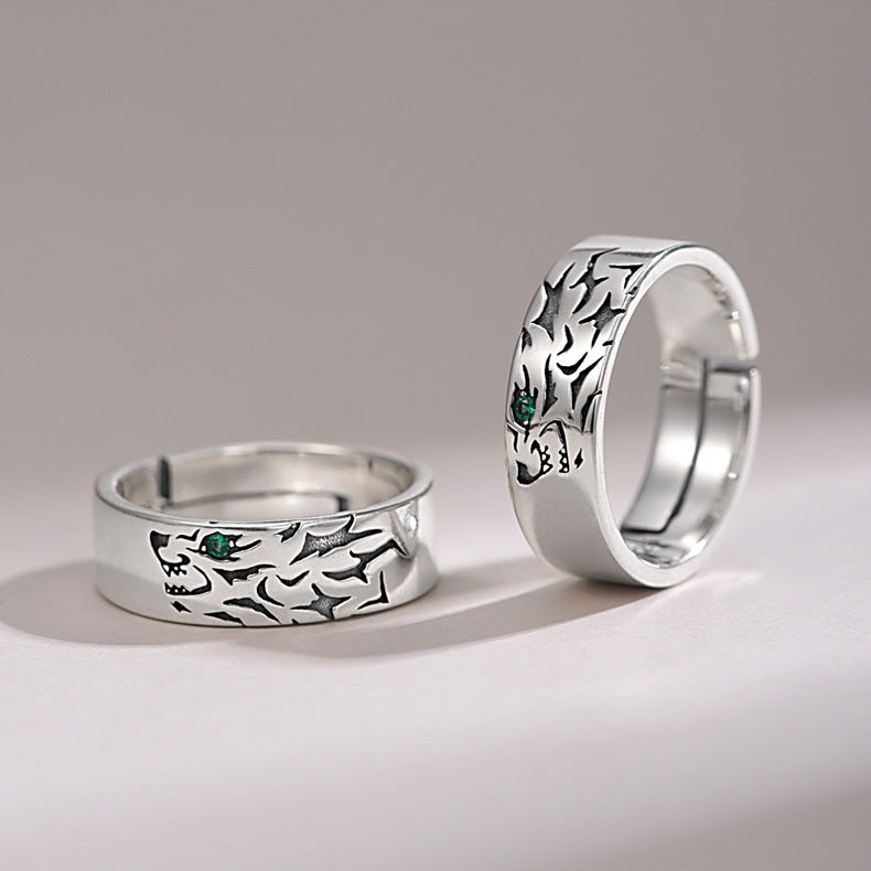 Copper Ring Adjustable Open Band Fashion Jewelry 7mm Wide 2mm Thick White Gold Color Vintage Design Ring Style