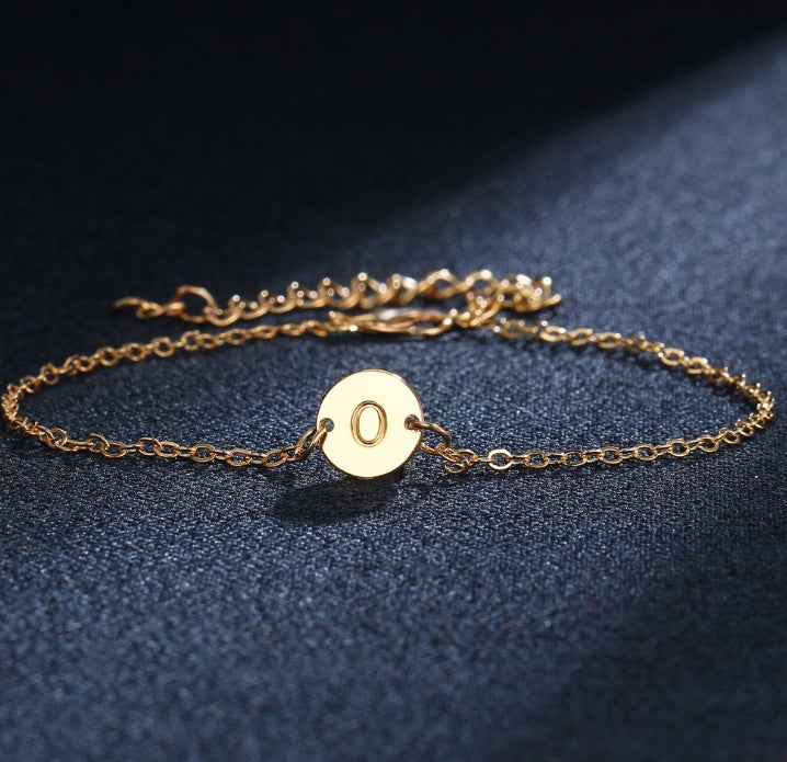 Womens Adjustable Gold Letter Charm Bracelets Trendy Link Chain Toggle Clasp Zinc Alloy Jewelry Everyday Shine