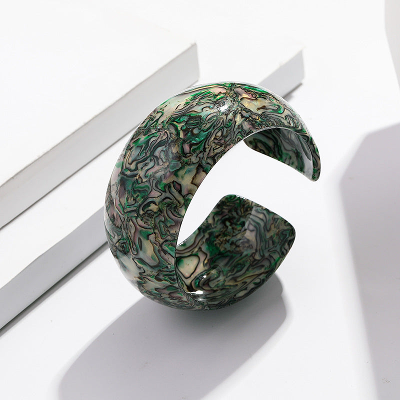 Acetate Bangle Bracelet Round Leopard Print Lightweight Jewelry For Women And Girls Everyday Size 3 Cm For Fit