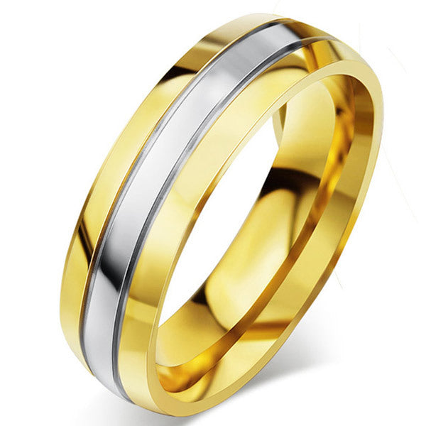 Couple Rings Titanium Steel European Geometric Design Rings Micro Inlay Individually Packed Rings For Her And Him