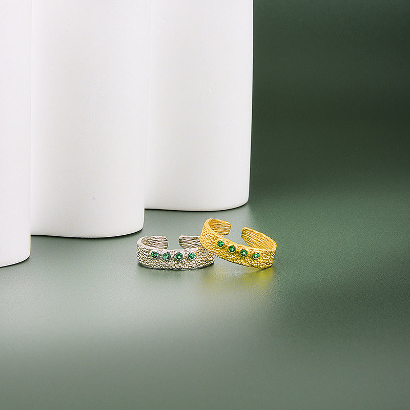 Copper Adjustable Two Tone Platinum Gold Ring Band Modern With Folded Texture Irregular Shape For Women XL Pro