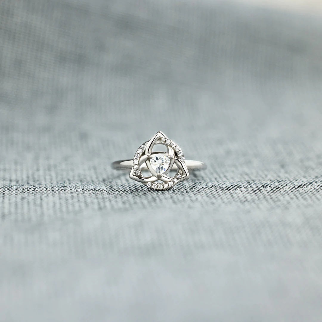 Womens Triangle Ring Adjustable Opening Fashion Ring Geometric Copper Ring White Gold Ring For Women Simple Design