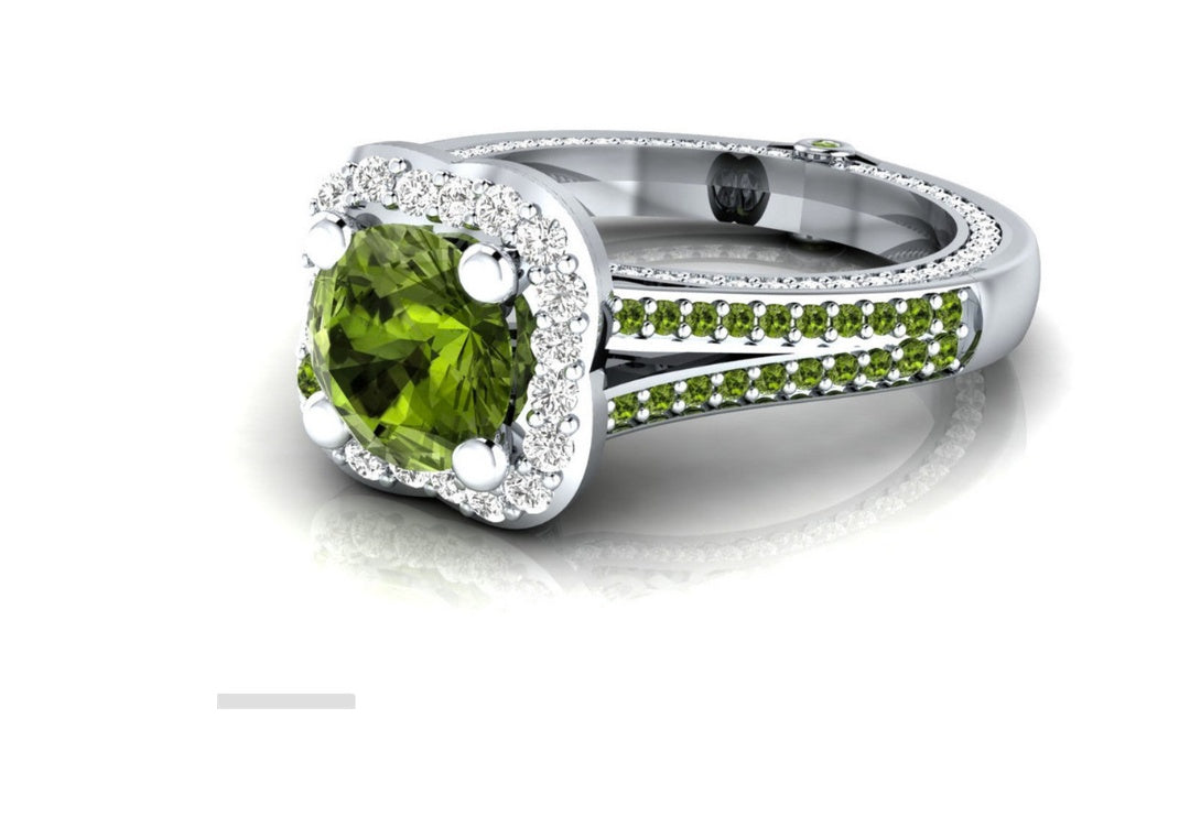 Emerald Zircon Fashion Ring Lightweight Alloy Jewelry Elegant Design Gift for Her Durable Accessory Daily Glow Shine