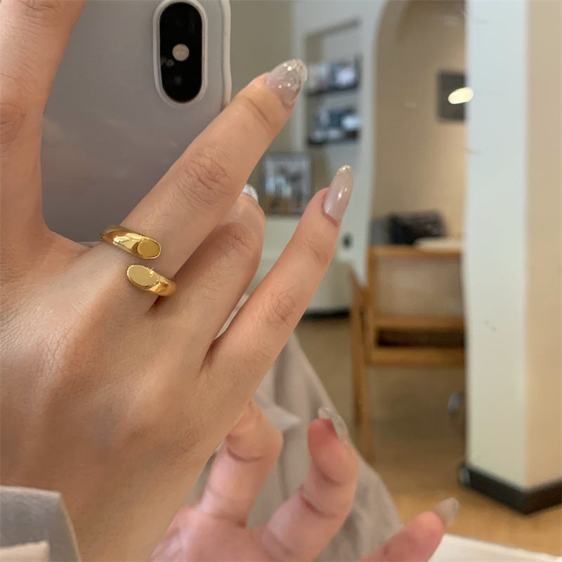 Womens Stainless Steel Ring 18K Gold Plated Quadrilateral Design Fashion Ring Sizes 6 7 8 9 Fashion Accessory For Women