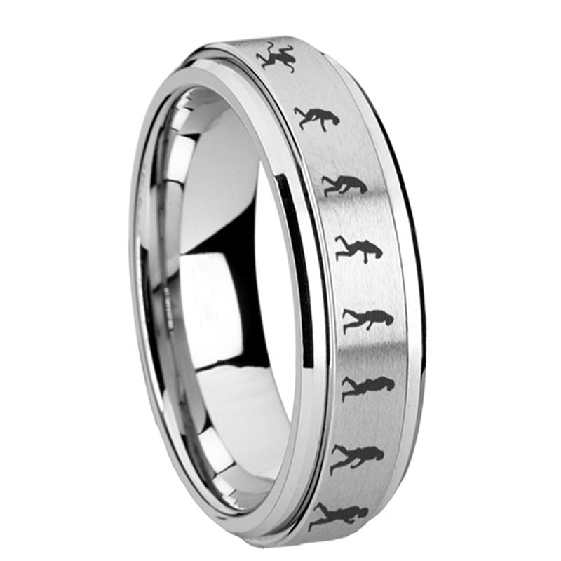 Rotating Evolution Ring For Women Titanium Steel Electroplated Fashion Jewelry Statement Modern Minimal Design