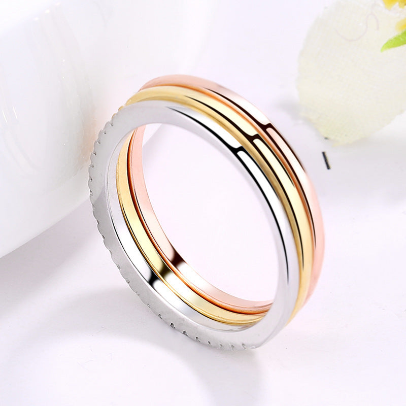 Single row full diamond round ring