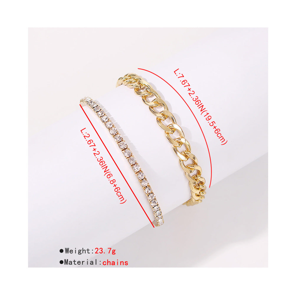 Womens Bold Alloy Thick Chain Bracelet Exaggerated Statement Jewelry Golden Iron Chain Gift For Her Gift Ideas