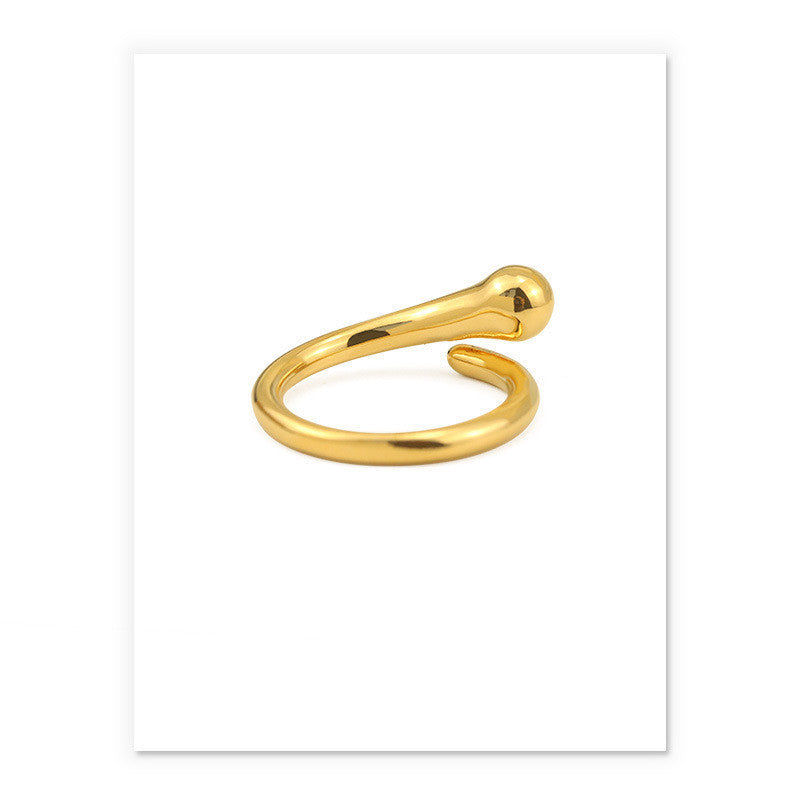 Brass Geometric Ball Ring Adjustable Opening Finger Band for Festivals and Gifts Unique Design Fashion Jewelry Statement Ring