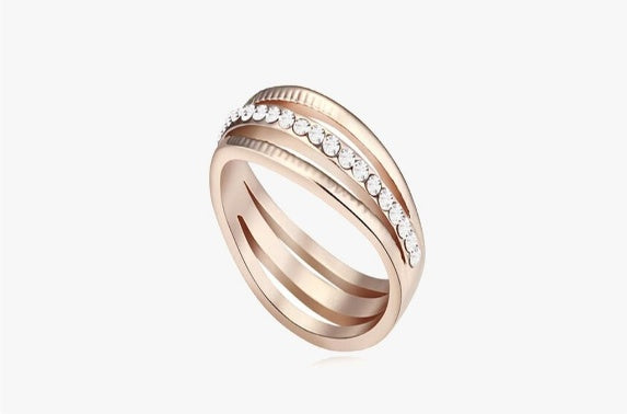 Women's Crystal Ring Gold Plated Alloy Geometric Jewelry Gift Accessory Elegant Fashion Ring Elegant Accessory