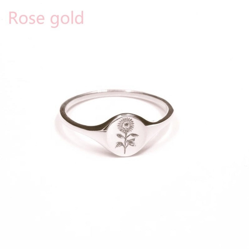 Womens Sunflower Floral Ring Alloy Electroplated Insect Design Jewelry Accessories Elegant Everyday Ring Styling