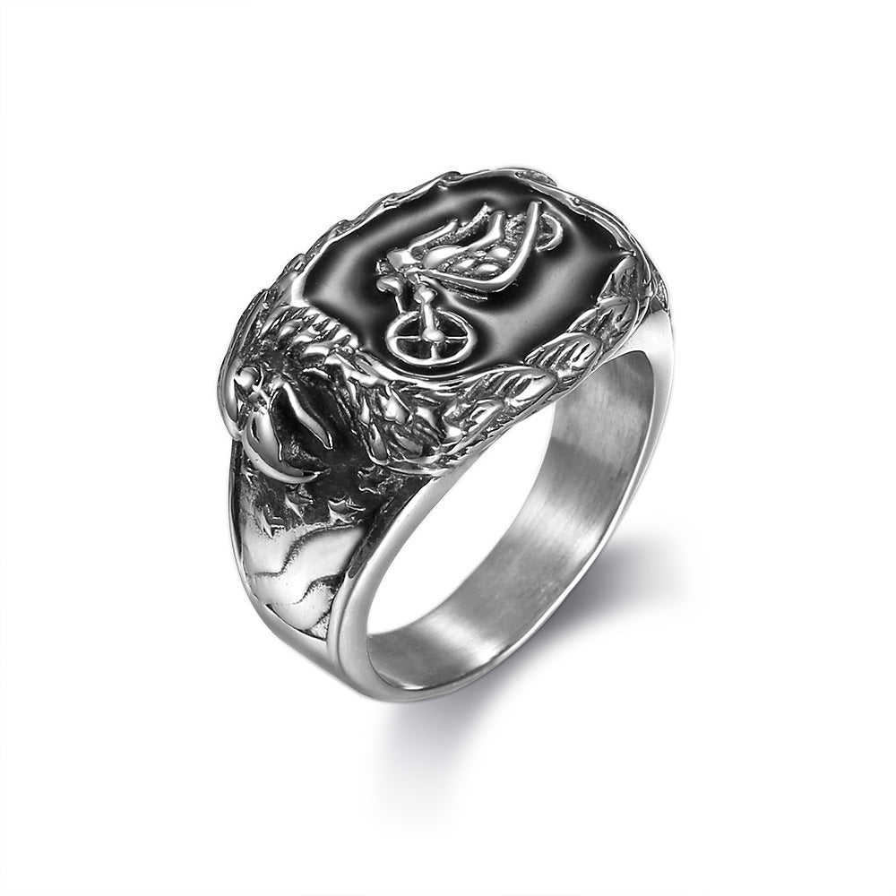 Mens Stainless Steel Eagle Ring Motorcycle Biker Style Domineering Personality Ring US Sizes 8 9 10 11 12 For Men