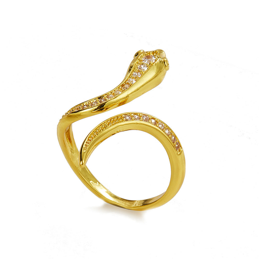 Zircon Snake Ring Silver Gold Tone Versatile Animal Jewelry Inspired By Zodiac Statement Accessory For Women Today