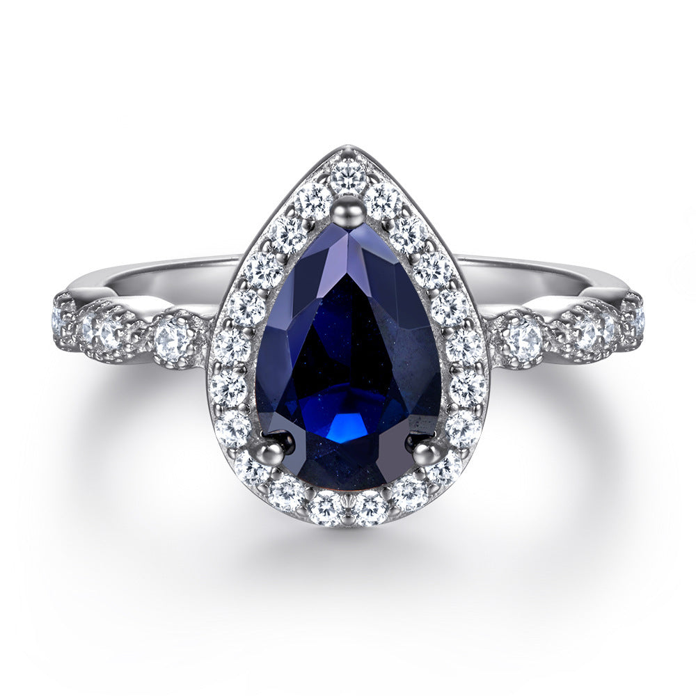 Womens Sterling Silver Rings Set Drop Shape Design European American Inspired Fashion Jewelry For Women Lineup