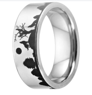 8mm Tungsten Wedding Ring For Men And Women Silver Unisex Band Jewelry Engagement Ring For Him Or Her Ideal Gift