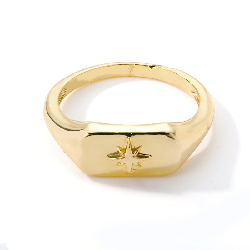 Womens Geometric Copper Ring With Simple Design For Index Finger Fashion Jewelry Beautiful Modern Look New Trendy