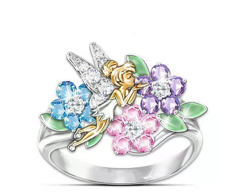 Womens Cartoon Doll Ring Electroplated Silver Finish Alloy Exquisite Design Fashionable Ring High Quality Charm