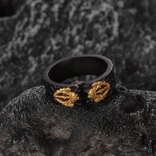 Womens Vintage Ring Adjustable Retro Geometrical Alloy Ring Electroplated Fashion Jewelry Statement Piece Women