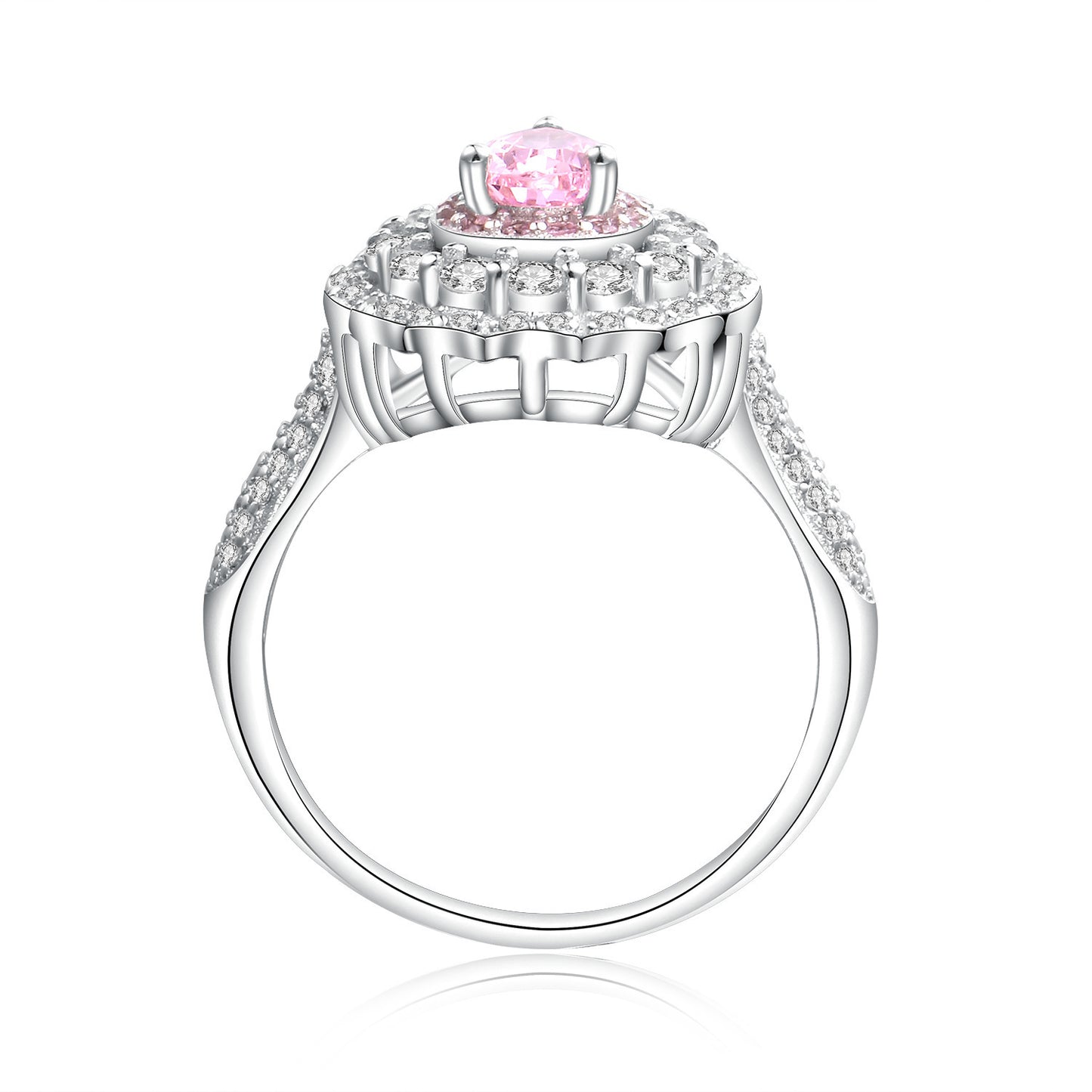 Womens Ring With Colorful Crystals Diamond Ring Horse Eye Olive Shape White Gold Plated Ring Anniversary Gifts