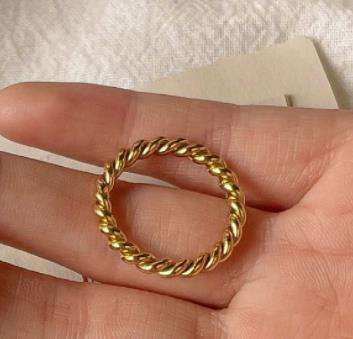 Trendy Knotted Twisted Net Red Index Ring Titanium Steel Ring Not Inlaid Croissant Twist Size 6 7 8 Twist Ring