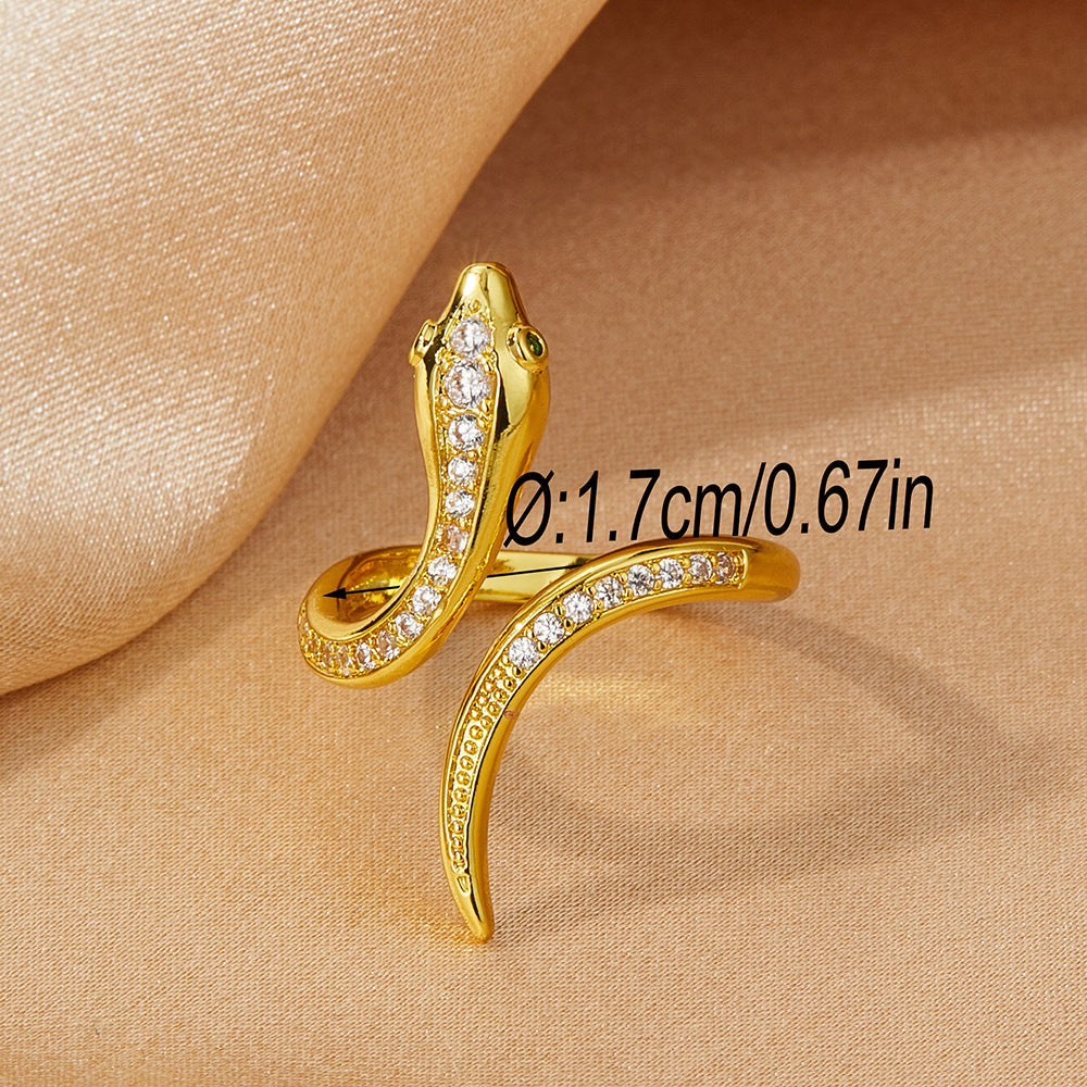 Zircon Snake Ring Silver Gold Tone Versatile Animal Jewelry Inspired By Zodiac Statement Accessory For Women Today
