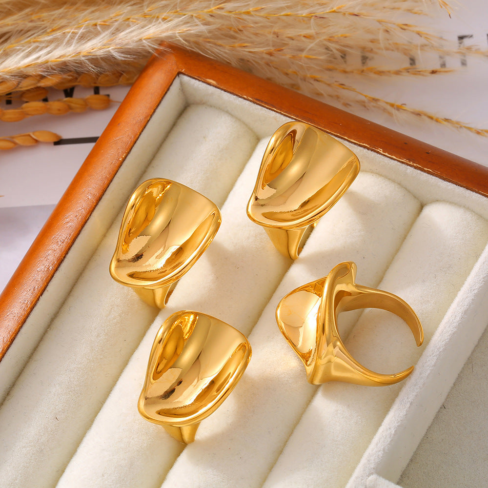 18K Gold Cold Style Mirror Jewelry