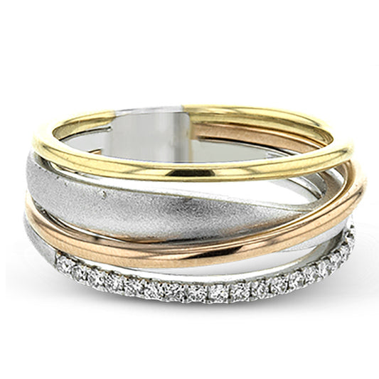 Zircon Ring Multi Line Winding Design Copper Inlaid Geometric Fashion Ring Gift for Women Copper Inlaid Zircon
