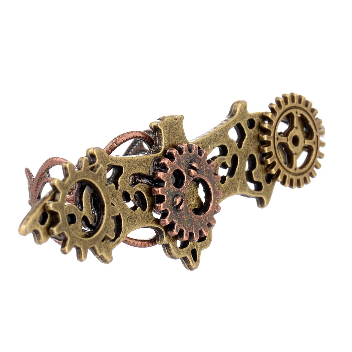 Electroplated Bat Ring Geometric Alloy Jewelry Steampunk Gear Design Statement Ring Retro Inspired Dark Copper