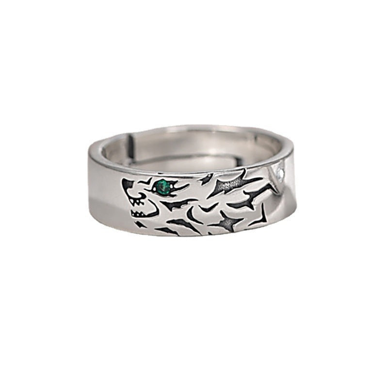 Copper Ring Adjustable Open Band Fashion Jewelry 7mm Wide 2mm Thick White Gold Color Vintage Design Ring Style