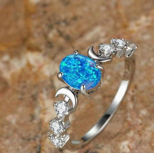 Moon Three Claw Ring On Both Sides Simple Copper Jewelry For Women Minimalist Everyday Wear Gift Idea Elegant Style