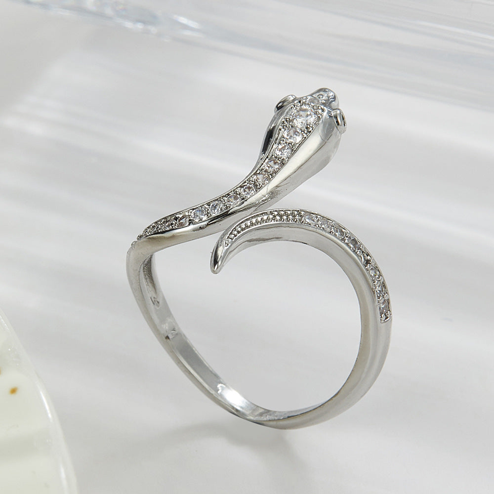 Zircon Snake Ring Silver Gold Tone Versatile Animal Jewelry Inspired By Zodiac Statement Accessory For Women Today