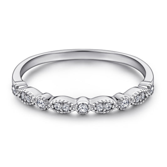 Womens Sterling Silver Rings Set Drop Shape Design European American Inspired Fashion Jewelry For Women Lineup