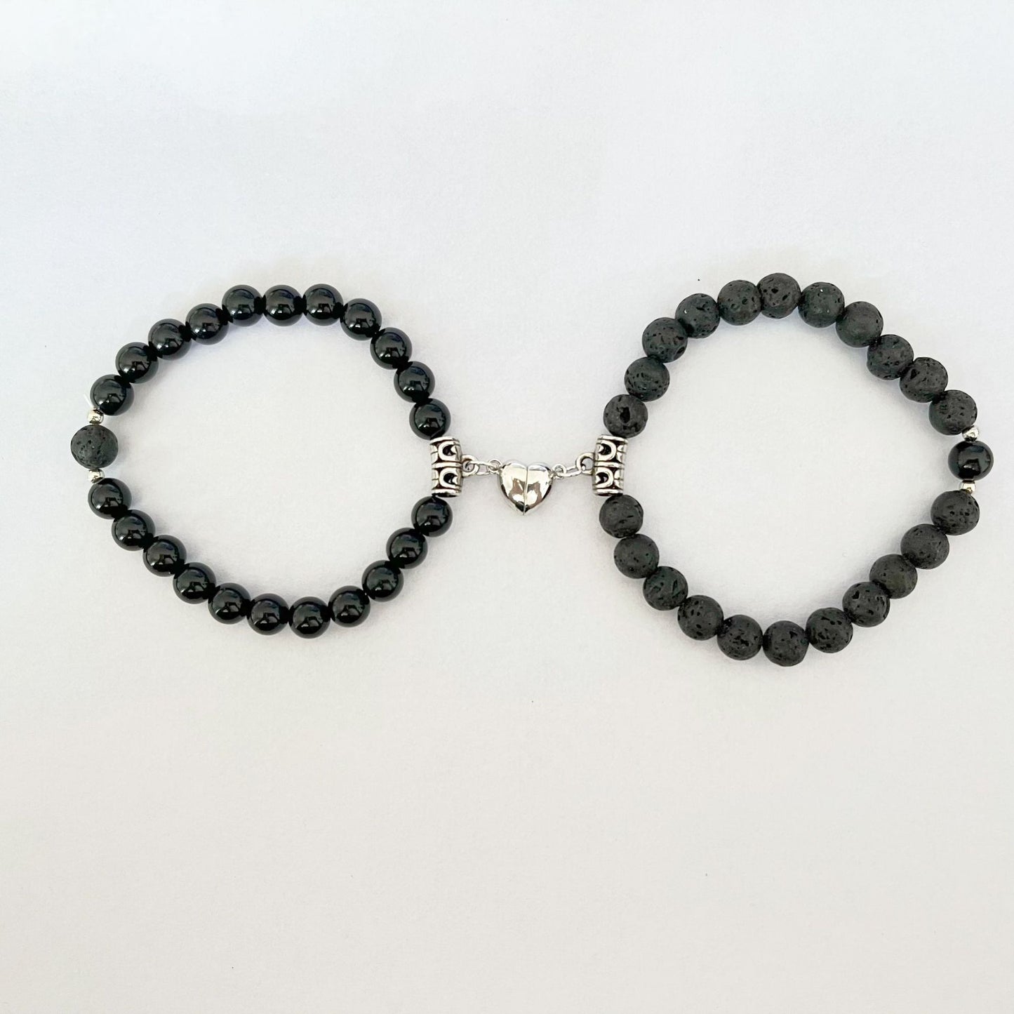 Chamfered Square Pattern Couple Bracelets Matching His Hers