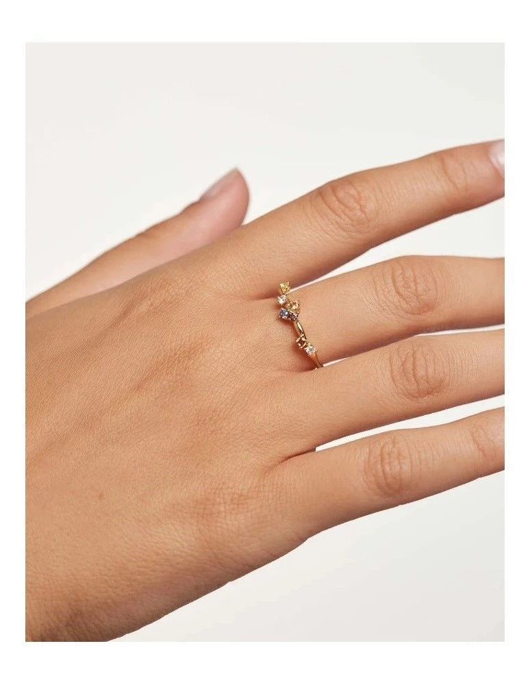 Yellow Gold Ring Electroplated Fashion Style Size 6