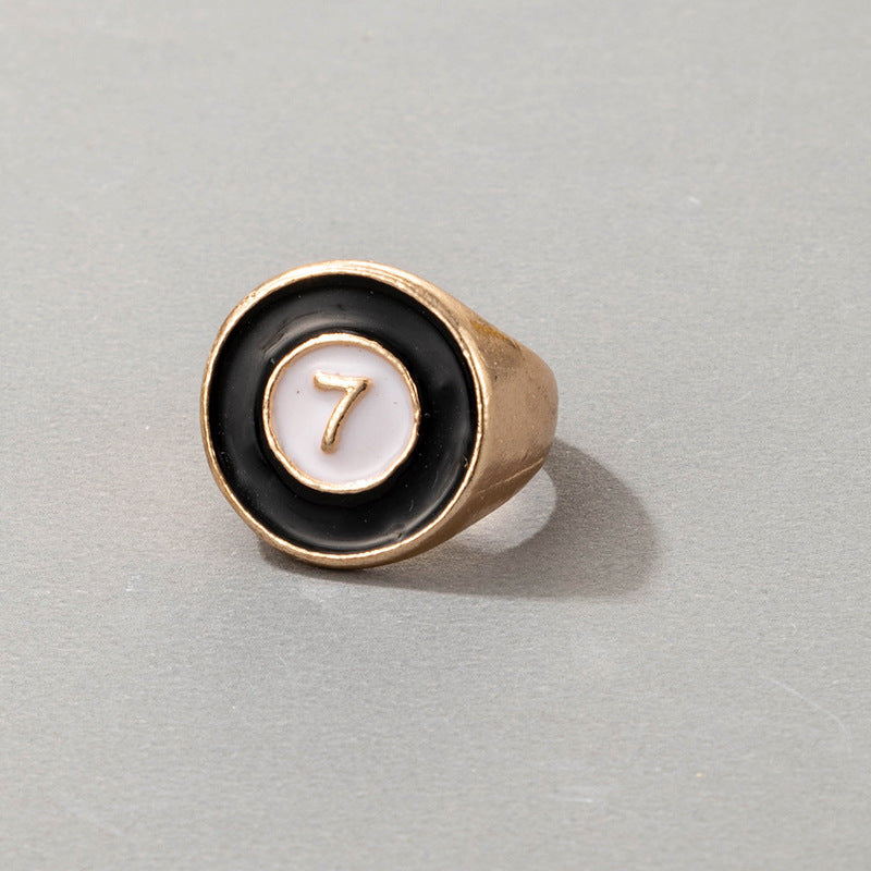 Bohemian Cartoon Ring Dripping Oil Alloy Heart Shaped Ring With Floral Daisy Or And Rainbow Elements For Women