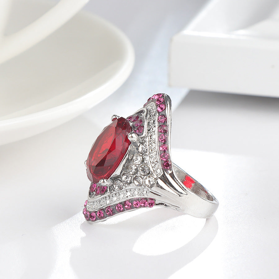 Womens Ruby Ring Size 7 925 Sterling Silver Elegant Design with Sparkling Red Gemstone Jewelry Elegant Everyday Jewelry