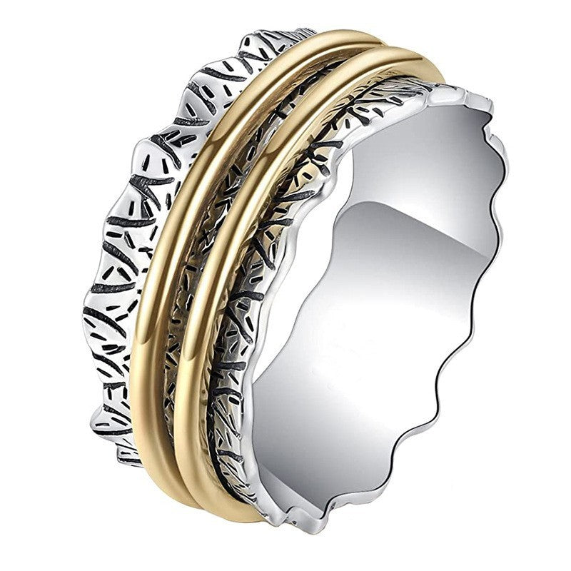 Alloy Revolving Decompression Ring Geometric Electroplated
