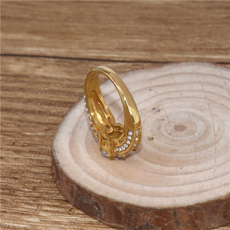 Titanium Women's Zircon Stainless Steel Ring