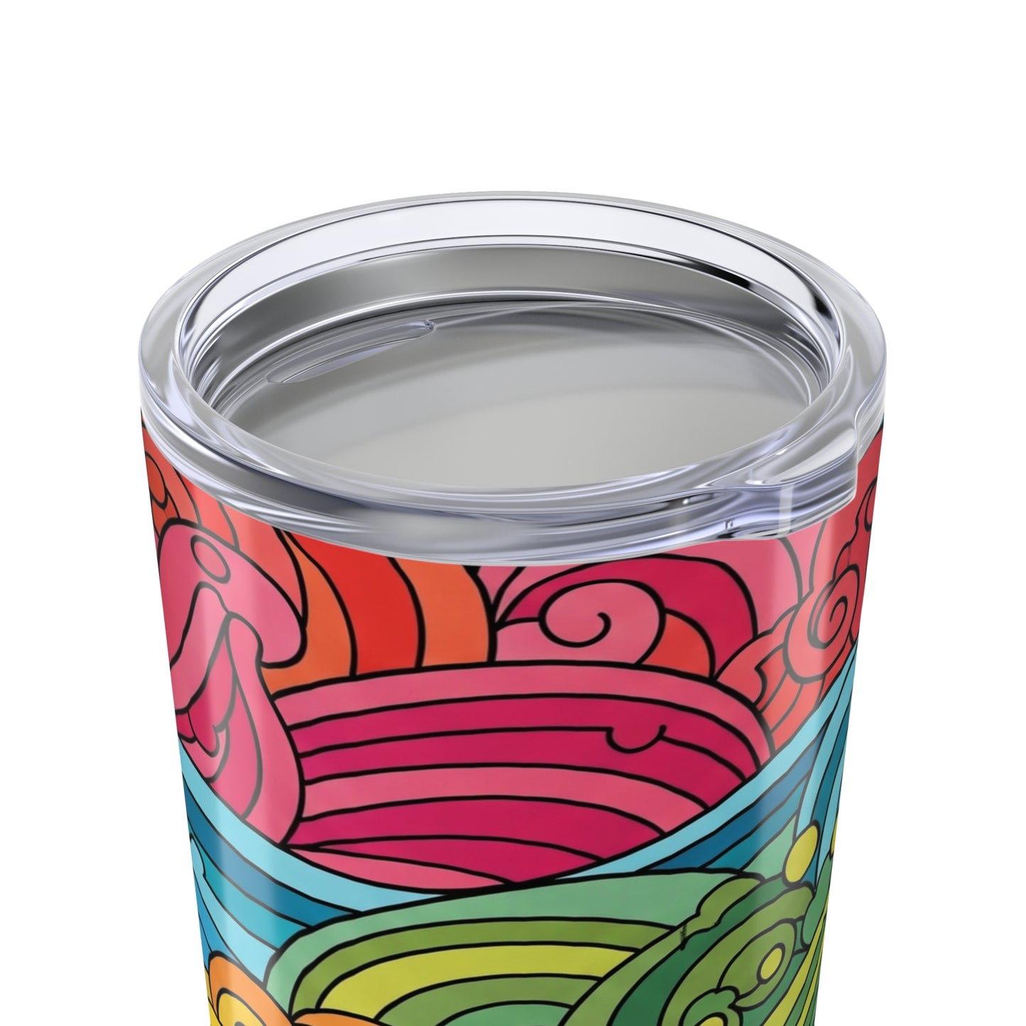 20oz Stainless Steel Tumbler With Printed Pattern Double Wall Insulation Spill Resistant Travel Mug Dishwasher Safe