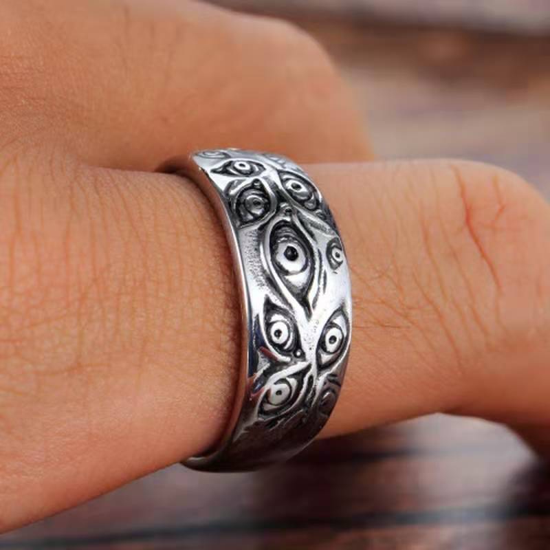 Unisex Devil Eye Ring Stainless Steel Electroplated Alloy Jewelry Fashion Ring Statement Ring For Any Occasion