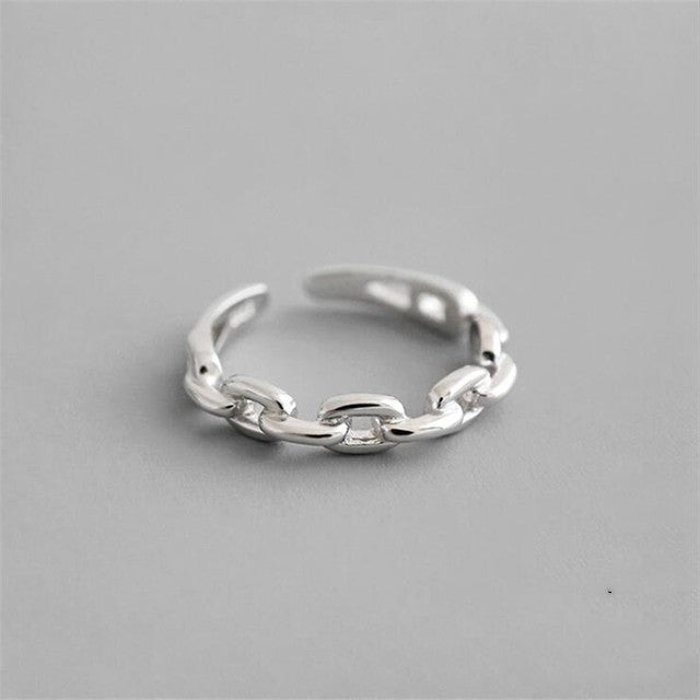 Adjustable Open Ring 925 Sterling Silver Wide Face Personalized Gift for Women Korean Style Jewelry Travel Gift