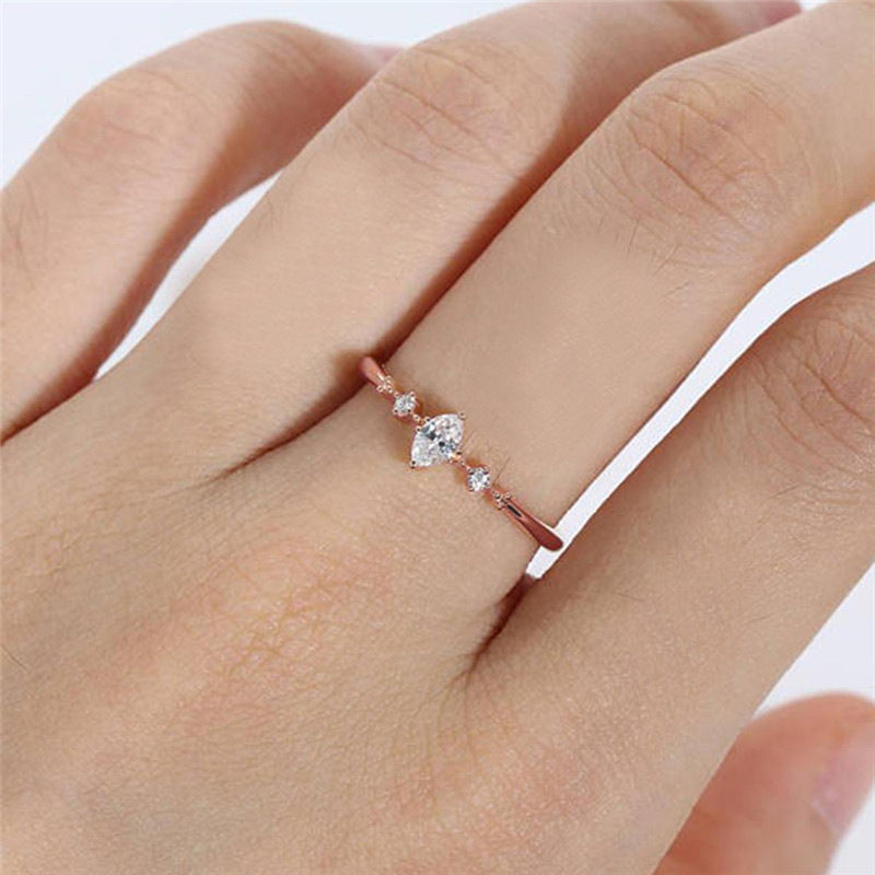 Womens Snowflake Ring Geometric Design Copper Gold Plated Inlaid Gem Ring Holiday Gift Idea For Fashion Lovers