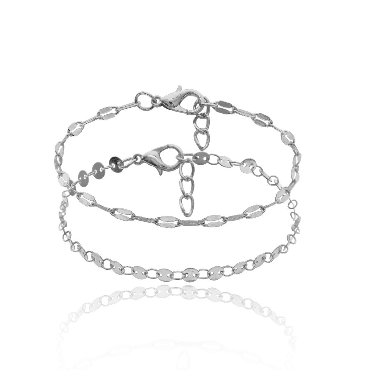Womens Metal Bracelet Electroplated Geometric Round Bracelet With Sequin Chain Fashion Jewelry For Her And Her