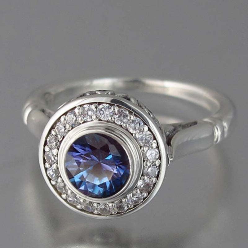 Zircon Ring for Women Double Layer Diamond Design Gold Plated Copper Ring Size 6 7 8 9 10 Elegant Classic Look
