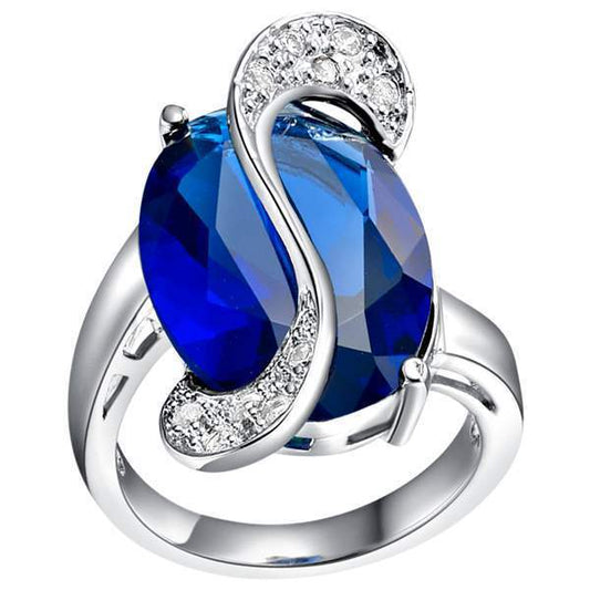 Womens Star Ring Sterling Silver Electroplated With Semi Precious Stones And Crystals Fashion Jewelry StarryOn